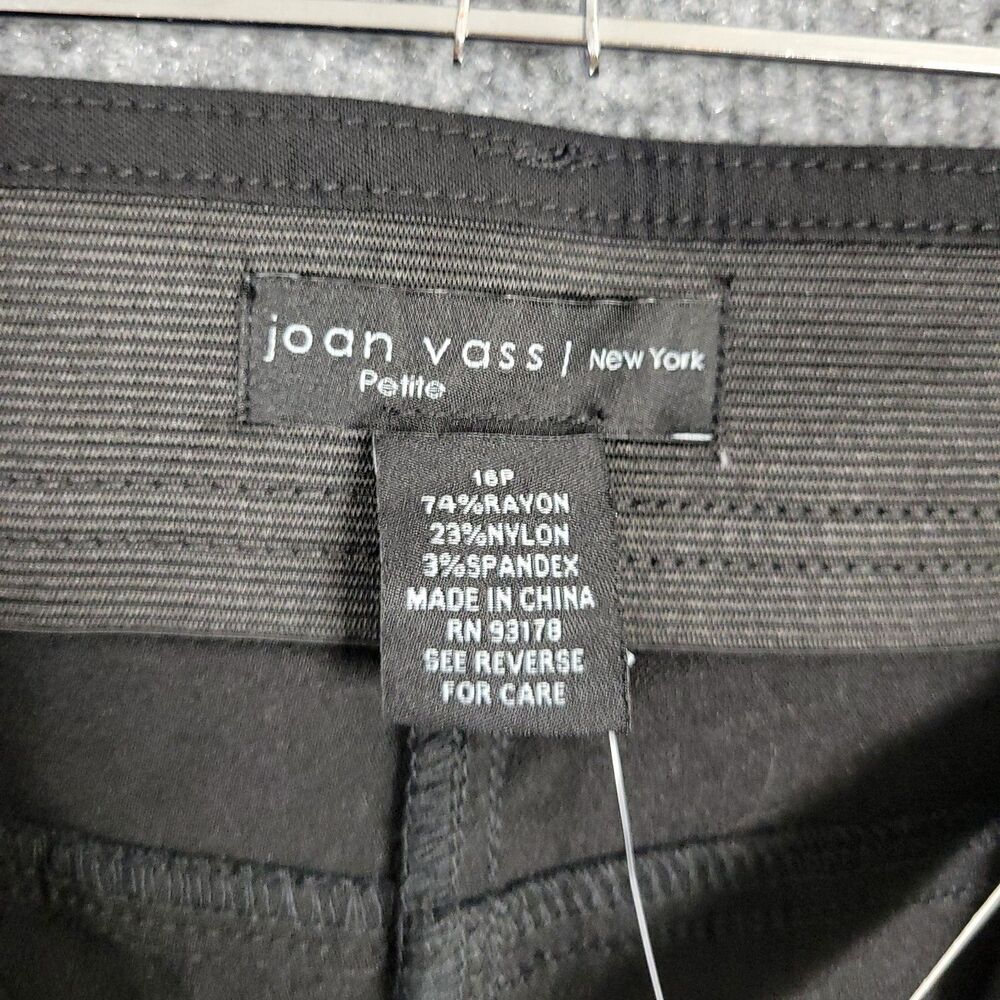 NWT JOAN VASS Black Comfort Waist Ankle Stretch Pants SIZE 16P 16 PETITE - Picture 7 of 11